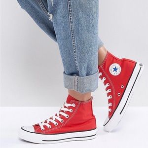 LIKE NEW Converse Chuck Taylor All Star Hi Sneaker in Red
